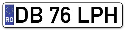 Placuta inmatriculare numar auto  DB-76-LPH, DB 76 LPH, DB76LPH