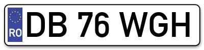 Placuta inmatriculare numar auto  DB-76-WGH, DB 76 WGH, DB76WGH