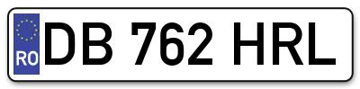 Placuta inmatriculare numar auto  DB-762-HRL, DB 762 HRL, DB762HRL