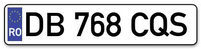 Placuta inmatriculare numar auto  DB-768-CQS, DB 768 CQS, DB768CQS