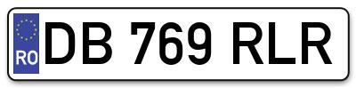 Placuta inmatriculare numar auto  DB-769-RLR, DB 769 RLR, DB769RLR