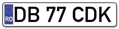 Placuta inmatriculare numar auto  DB-77-CDK, DB 77 CDK, DB77CDK