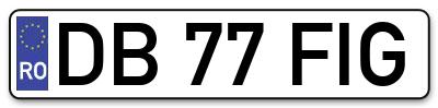 Placuta inmatriculare numar auto  DB-77-FIG, DB 77 FIG, DB77FIG