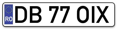 Placuta inmatriculare numar auto  DB-77-OIX, DB 77 OIX, DB77OIX