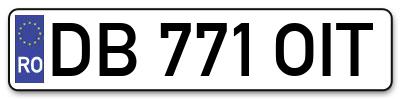 Placuta inmatriculare numar auto  DB-771-OIT, DB 771 OIT, DB771OIT