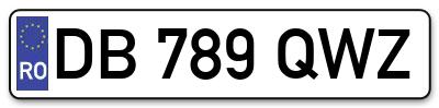 Placuta inmatriculare numar auto  DB-789-QWZ, DB 789 QWZ, DB789QWZ