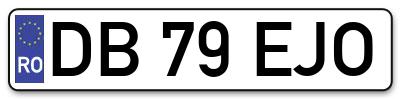 Placuta inmatriculare numar auto  DB-79-EJO, DB 79 EJO, DB79EJO