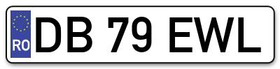 Placuta inmatriculare numar auto  DB-79-EWL, DB 79 EWL, DB79EWL