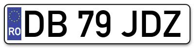 Placuta inmatriculare numar auto  DB-79-JDZ, DB 79 JDZ, DB79JDZ