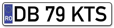 Placuta inmatriculare numar auto  DB-79-KTS, DB 79 KTS, DB79KTS