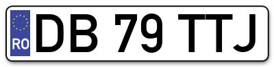 Placuta inmatriculare numar auto  DB-79-TTJ, DB 79 TTJ, DB79TTJ