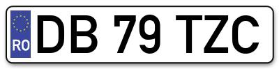 Placuta inmatriculare numar auto  DB-79-TZC, DB 79 TZC, DB79TZC