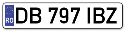 Placuta inmatriculare numar auto  DB-797-IBZ, DB 797 IBZ, DB797IBZ