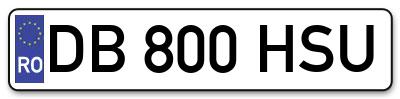 Placuta inmatriculare numar auto  DB-800-HSU, DB 800 HSU, DB800HSU