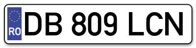 Placuta inmatriculare numar auto  DB-809-LCN, DB 809 LCN, DB809LCN