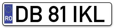 Placuta inmatriculare numar auto  DB-81-IKL, DB 81 IKL, DB81IKL