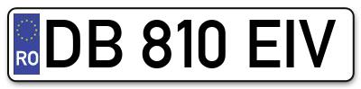 Placuta inmatriculare numar auto  DB-810-EIV, DB 810 EIV, DB810EIV