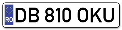 Placuta inmatriculare numar auto  DB-810-OKU, DB 810 OKU, DB810OKU