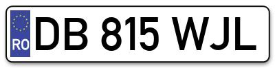 Placuta inmatriculare numar auto  DB-815-WJL, DB 815 WJL, DB815WJL