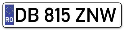 Placuta inmatriculare numar auto  DB-815-ZNW, DB 815 ZNW, DB815ZNW