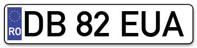 Placuta inmatriculare numar auto  DB-82-EUA, DB 82 EUA, DB82EUA