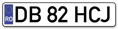 Placuta inmatriculare numar auto  DB-82-HCJ, DB 82 HCJ, DB82HCJ