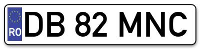 Placuta inmatriculare numar auto  DB-82-MNC, DB 82 MNC, DB82MNC