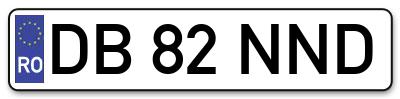Placuta inmatriculare numar auto  DB-82-NND, DB 82 NND, DB82NND