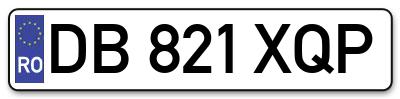 Placuta inmatriculare numar auto  DB-821-XQP, DB 821 XQP, DB821XQP