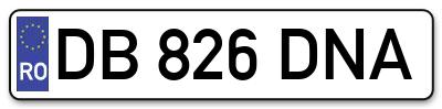 Placuta inmatriculare numar auto  DB-826-DNA, DB 826 DNA, DB826DNA
