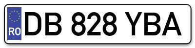 Placuta inmatriculare numar auto  DB-828-YBA, DB 828 YBA, DB828YBA