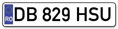 Placuta inmatriculare numar auto  DB-829-HSU, DB 829 HSU, DB829HSU