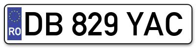 Placuta inmatriculare numar auto  DB-829-YAC, DB 829 YAC, DB829YAC