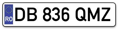 Placuta inmatriculare numar auto  DB-836-QMZ, DB 836 QMZ, DB836QMZ