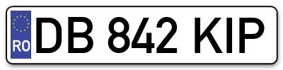Placuta inmatriculare numar auto  DB-842-KIP, DB 842 KIP, DB842KIP