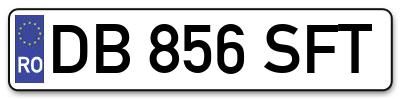 Placuta inmatriculare numar auto  DB-856-SFT, DB 856 SFT, DB856SFT