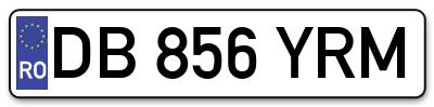 Placuta inmatriculare numar auto  DB-856-YRM, DB 856 YRM, DB856YRM