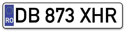Placuta inmatriculare numar auto  DB-873-XHR, DB 873 XHR, DB873XHR