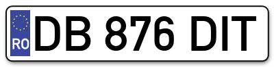 Placuta inmatriculare numar auto  DB-876-DIT, DB 876 DIT, DB876DIT