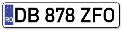 Placuta inmatriculare numar auto  DB-878-ZFO, DB 878 ZFO, DB878ZFO
