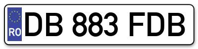 Placuta inmatriculare numar auto  DB-883-FDB, DB 883 FDB, DB883FDB
