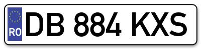 Placuta inmatriculare numar auto  DB-884-KXS, DB 884 KXS, DB884KXS