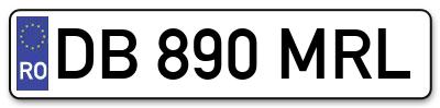 Placuta inmatriculare numar auto  DB-890-MRL, DB 890 MRL, DB890MRL