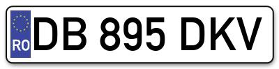 Placuta inmatriculare numar auto  DB-895-DKV, DB 895 DKV, DB895DKV