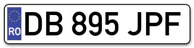 Placuta inmatriculare numar auto  DB-895-JPF, DB 895 JPF, DB895JPF