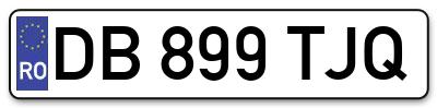 Placuta inmatriculare numar auto  DB-899-TJQ, DB 899 TJQ, DB899TJQ