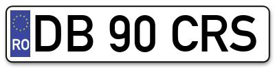 Placuta inmatriculare numar auto  DB-90-CRS, DB 90 CRS, DB90CRS
