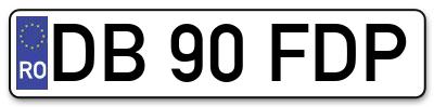 Placuta inmatriculare numar auto  DB-90-FDP, DB 90 FDP, DB90FDP