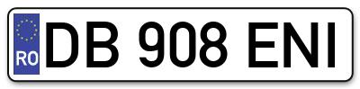 Placuta inmatriculare numar auto  DB-908-ENI, DB 908 ENI, DB908ENI