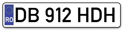 Placuta inmatriculare numar auto  DB-912-HDH, DB 912 HDH, DB912HDH